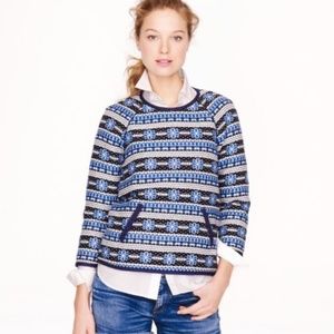 New J CREW Collection Popover in Floral Jacquard Pullover Size 8